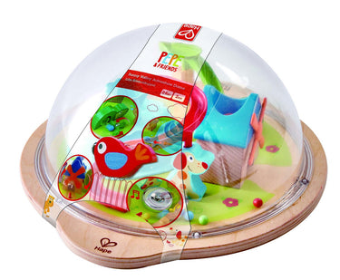 Labirint magnetic din lemn cu bile colorate, Hape, +2 ani